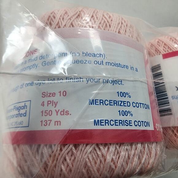 6 Rolls Pale Pink #43 100% Cotton Size 10 Crochet Thread America's Best 150 Yd - Picture 3 of 3